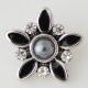 (image for) Snap Jewelry Stone - Flower - Black & Gray