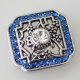 (image for) Snap Jewelry Rhinestone - Square Blue & Clear Rhinestone