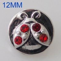 (image for) Mini Snap 12mm - Rhinestone Lady Bug Red