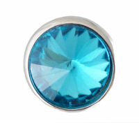 (image for) Mini Snap Jewelry Blue Aqua Rhinestone Zircon Stud fit 12mm Petite Ginger Charm