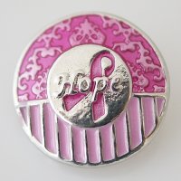 (image for) Snap Jewelry Enamel - Pink Ribbon Cancer Awareness Hope