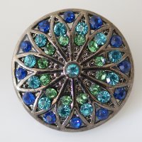 (image for) Snap Jewelry Rhinestone - Flower - Star - Blue, Teal & Green