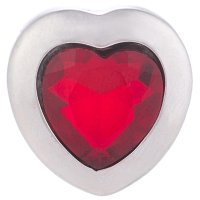 (image for) Snap Jewelry Red Heart Shape Rhinestone 18-20mm Snap