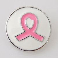 (image for) Snap Jewelry Enamel - Pink Ribbon - White & Pink