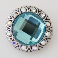 (image for) Snap Jewelry Rhinestone - Faceted Crystal Design - Light Blue