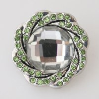 (image for) Snap Jewelry Rhinestone - Faceted Weaved Center - Lime