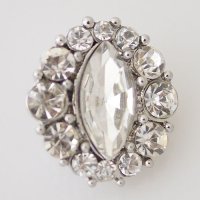 (image for) Snap Jewelry Rhinestone - Faceted Oval Center - Clear