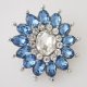 (image for) Snap Jewelry Rhinestone - Faceted Flower Petals - Blue