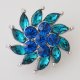 (image for) Snap Jewelry Rhinestone - Faceted Pinwheel - Teal & Blue