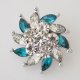 (image for) Snap Jewelry Rhinestone - Faceted Pinwheel - Clear & Teal