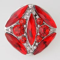 (image for) Snap Jewelry Rhinestone - Faceted Oval Crystal ? Holiday Red