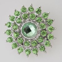 (image for) Snap Jewelry Rhinestone - Faceted Circle Cluster - Light Green