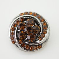 (image for) Snap Jewelry Rhinestone - Swirl - Brown