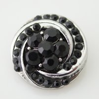 (image for) Snap Jewelry Rhinestone - Swirl - Black