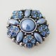 (image for) Snap Jewelry Stone - Flower & Rhinestone - Sky Blue