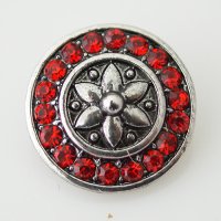 (image for) Snap Jewelry Rhinestone - Flower - Red