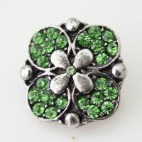 (image for) Snap Jewelry Rhinestone - Flower - Lime Peridot Green