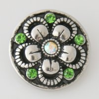 (image for) Snap Jewelry Rhinestone - Flower Green & AB