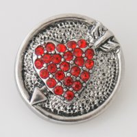 (image for) Snap Jewelry Rhinestone - Heart - Red