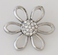 (image for) Snap Jewelry Rhinestone - Open Flower - Clear