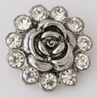 (image for) Snap Jewelry Rhinestone - Flower Rose - Clear