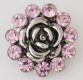 (image for) Snap Jewelry Rhinestone - Flower Rose - Pink