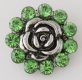 (image for) Snap Jewelry Rhinestone - Flower Rose - Green