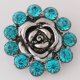 (image for) Snap Jewelry Rhinestone - Flower Rose - Light Teal Blue