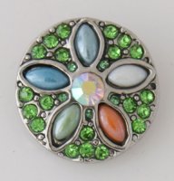 (image for) Snap Jewelry Stone - Flower - Green Multi