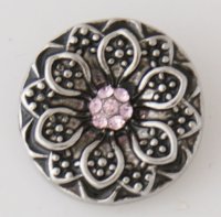 (image for) Snap Jewelry Rhinestone - Flower - Light Pink