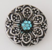 (image for) Snap Jewelry Rhinestone - Flower - Light Blue