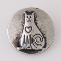 (image for) Snap Jewelry Metal - Silver Cat