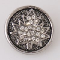 (image for) Snap Jewelry Rhinestone - Flag - Maple Leaf Canada