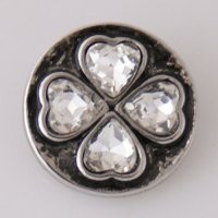 (image for) Snap Jewelry Rhinestone - Hearts - Clear