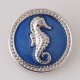 (image for) Snap Jewelry Enamel - Sea Horse - Blue & Silver