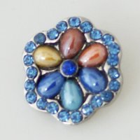 (image for) Snap Jewelry Stone - Flower - Blue Multi color