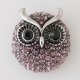 (image for) Snap Jewelry Rhinestone - Owl - Pink