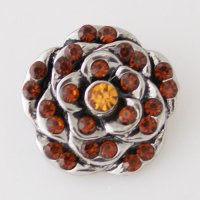 (image for) Snap Jewelry Rhinestone - Flower Brown