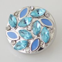 (image for) Snap Jewelry Rhinestone - Leaf Design - Light Blue & Blue