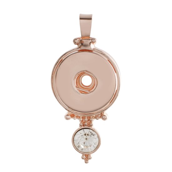 (image for) Snap Jewelry Pendant Rose Gold-Tone With Clear Rhinestone Drop - Click Image to Close