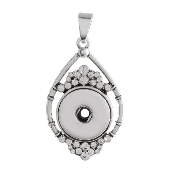 (image for) Snap Jewelry Rhinestone Pendant Designer Clear Stones - Click Image to Close