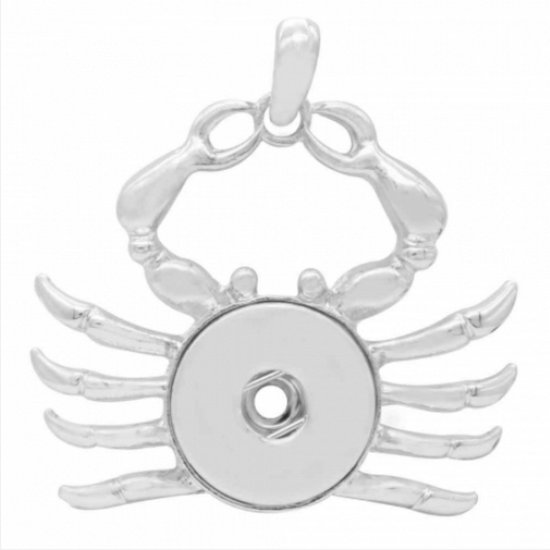 (image for) Snap Jewelry Pendant - Crab Polished Silver - Click Image to Close