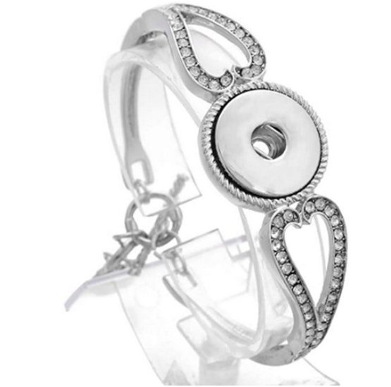 (image for) Snap Jewelry Toggle Bracelet Double Heart - Click Image to Close