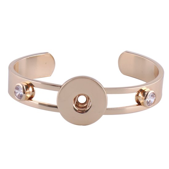 (image for) Snap Jewelry Cuff Bangle - Gold & CZ - Click Image to Close