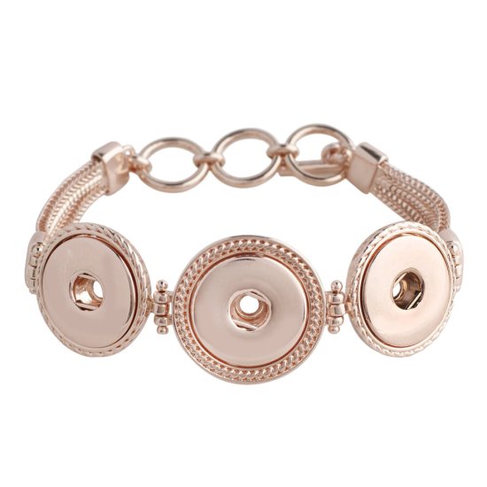 (image for) Snap Jewelry Toggle Bracelet Chain Strands - Triple in Rose Gold - Click Image to Close