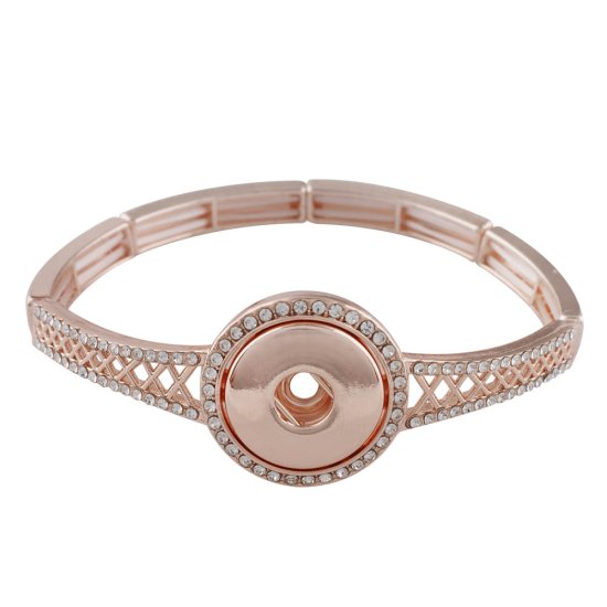 (image for) Snap Jewelry Stretch Bracelet Rose Gold Tone - Click Image to Close