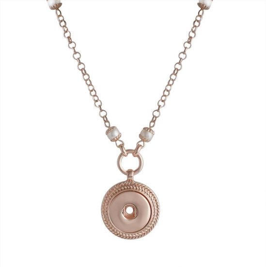 (image for) Snap Jewelry Pendant & Necklace - Rose Gold & Pearls - Click Image to Close