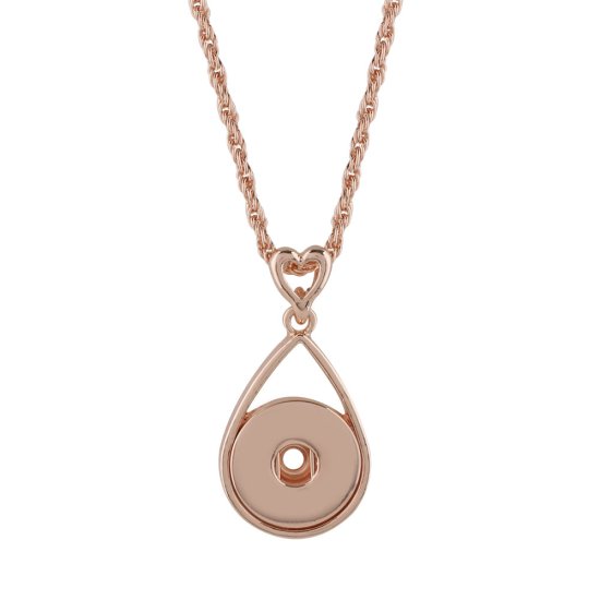 (image for) Snap Jewelry Rose Gold-Tone Heart Drop Necklace 18"+3" Extender - Click Image to Close