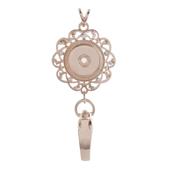 (image for) Snap Jewelry Rhinestone Pendant & Badge Holder Rose-Tone - Click Image to Close