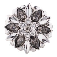 (image for) Snap Jewelry Rhinestone - Flower Metal Gray